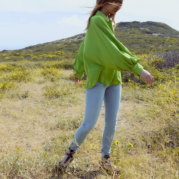 ZARA The Mid Waist Studded Skinny Jeans Size 6 BNWT - Picture 2 of 7